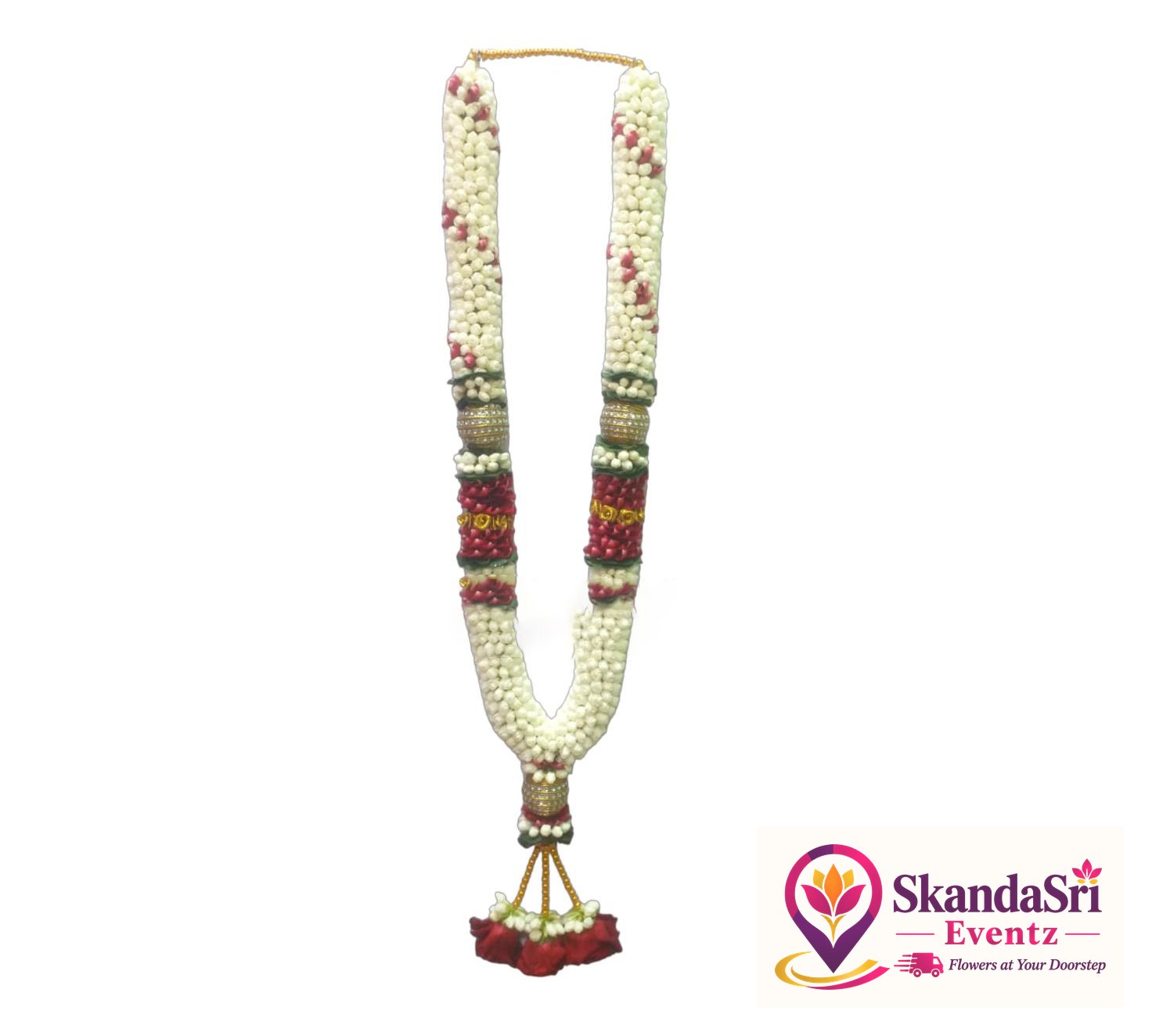 Jasmine and Red Petal Garland - GL009