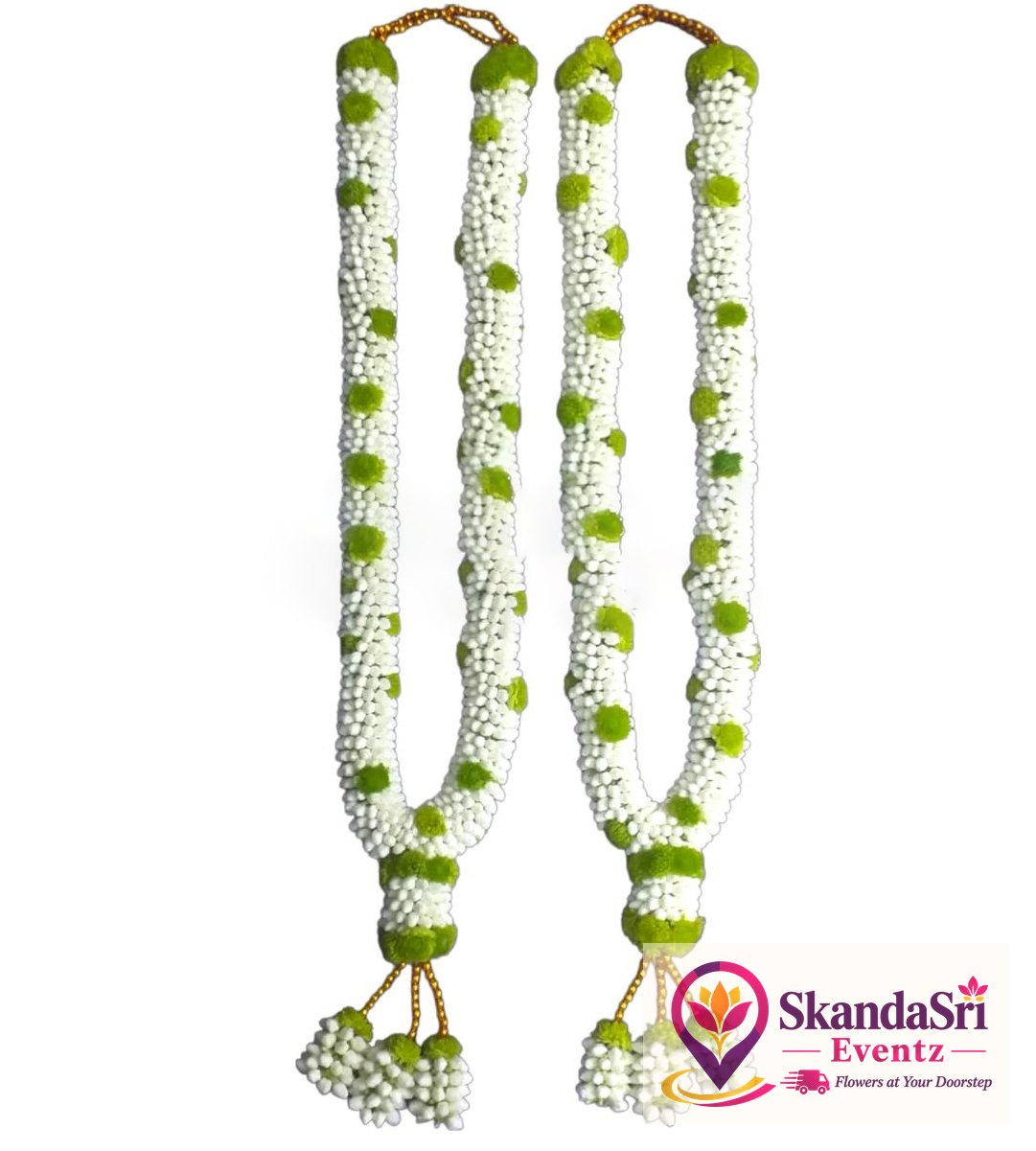 Jasmine with Green Button Garland - GL017