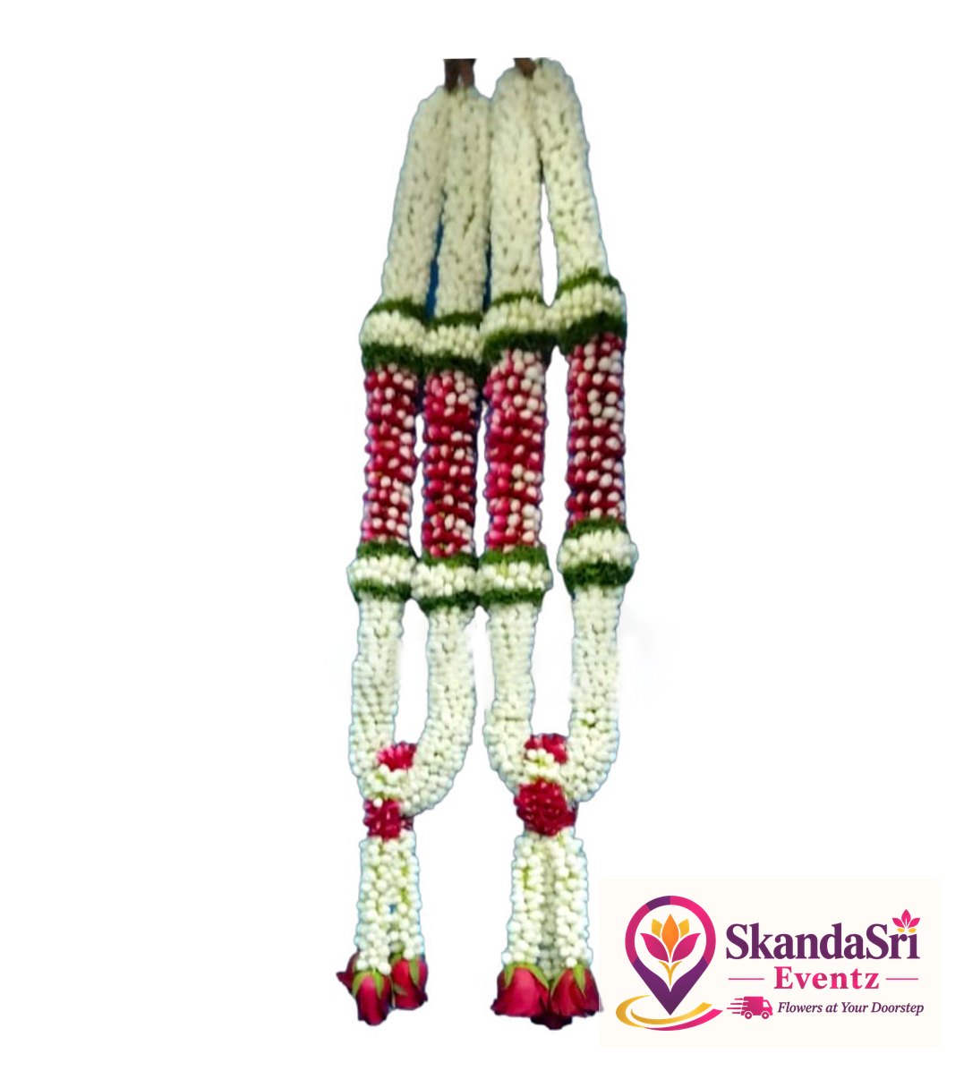Jasmine with Red Petal with Patre Garland - GL020