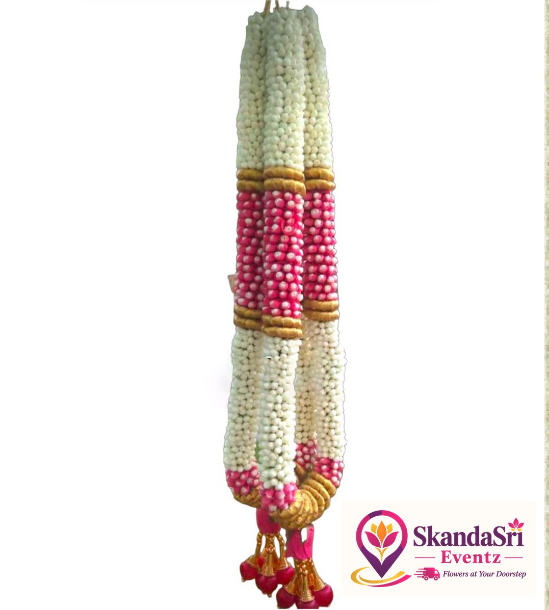 Jasmine with Dark Pink Petal Garland - GL018