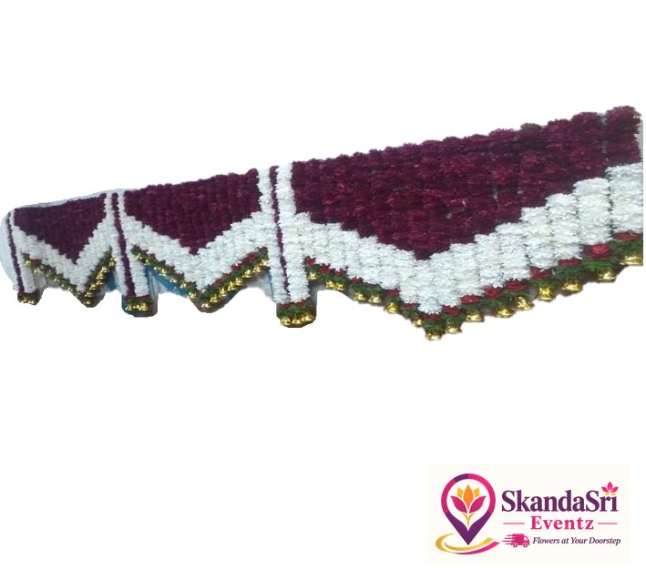 White with Maroon Sevantige Pardha - P018