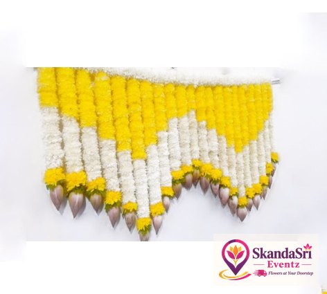 Yellow Sevantige with White Sevantige and Lotus Droppings Pardha - P007