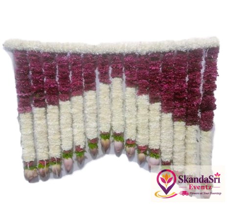 Maroon Sevantige with White Sevantige and Lotus Droppings Pardha - P006