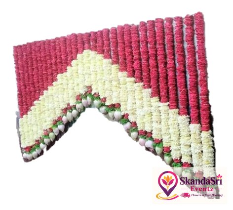 Red Rose with White Sevantige and Lotus Droppings Pardha - P004
