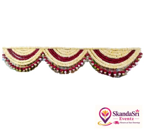 White Sevantige with Red Rose and Lotus Droppings Pardha - P008